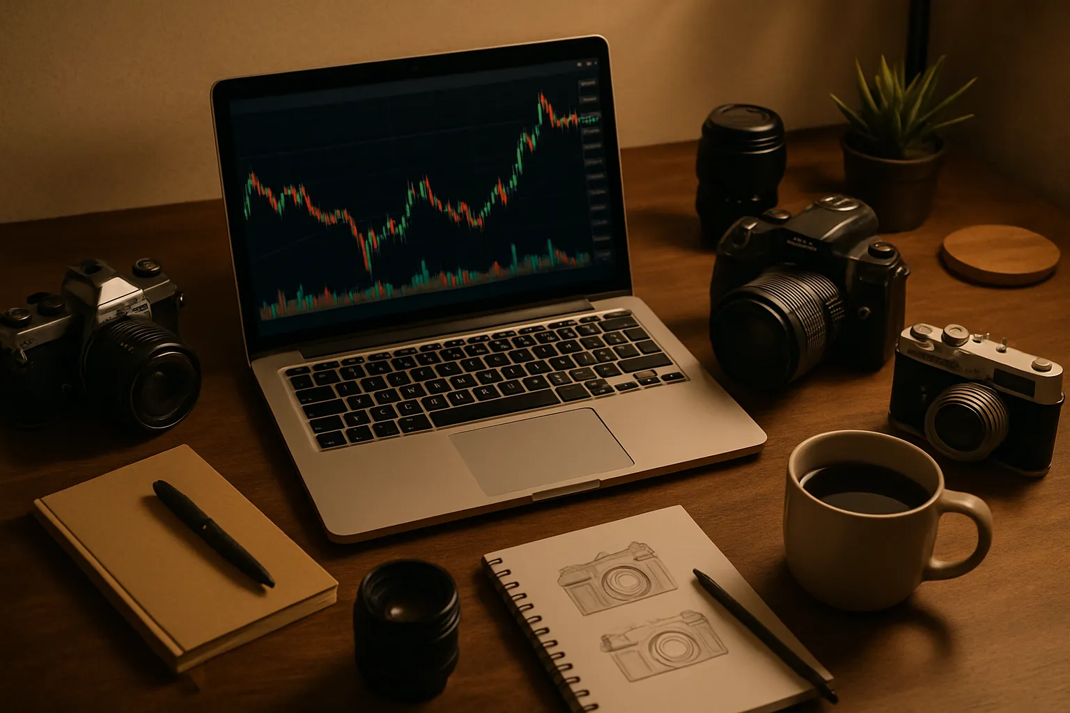 Fotógrafo analisando gráficos sobre como precificar fotografia de forma eficiente.