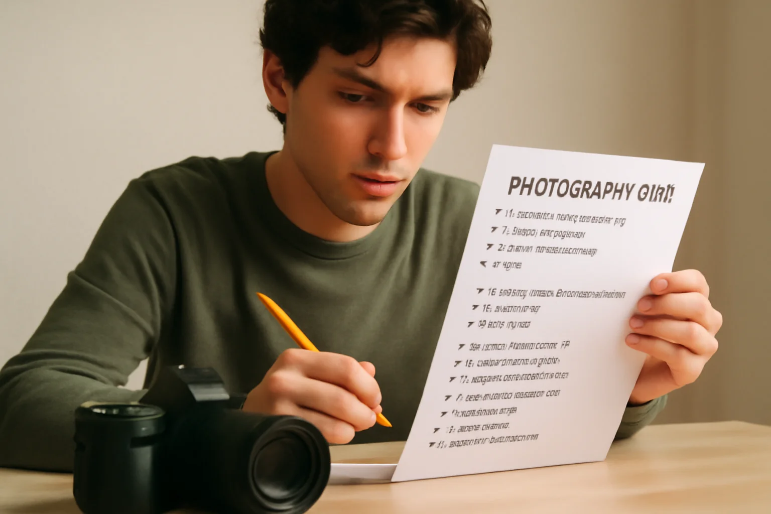 Imagem de um aprendiz de fotografia respondendo a um quiz, ilustrando teste seus conhecimentos fotografia
